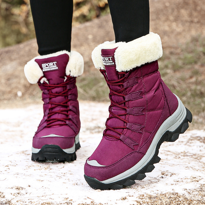 Women's Outdoor Fleece-lined Warm Snow Boots - Image 4